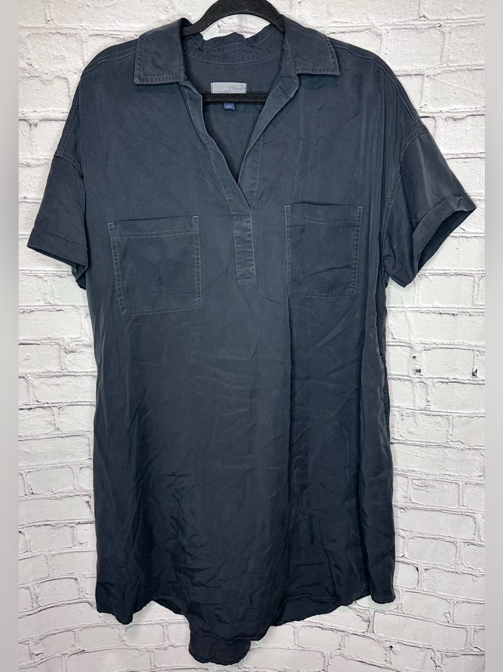 Black Short Sleeve Shirt Dress
